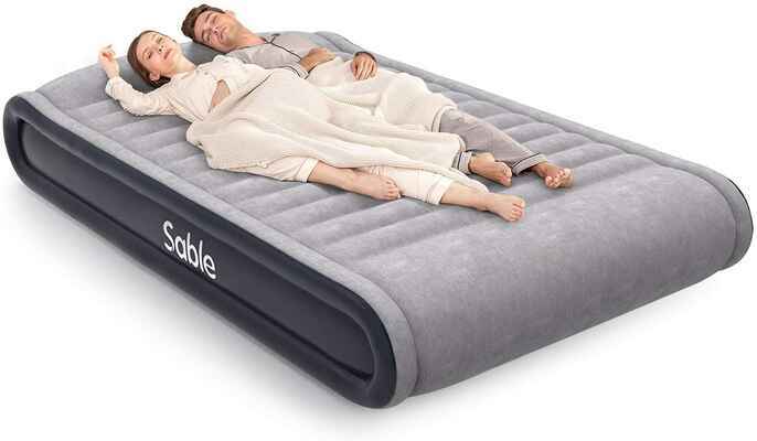 #9. Sable Height 17'' Queen Size Built-in Pump Comfortable Air Mattress for Travelling