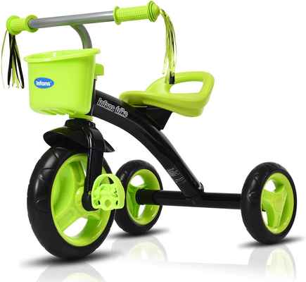 #10. INFANS Age 2 –in-5 Years Storage Basket Lightweight Tricycle for Children & Toddler