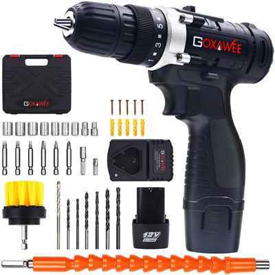 #10. GAXAWEE 2 Speed 10mm Automatic Chuck Electric ScrewDriver Cordless Drill w/1 Batteries