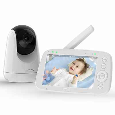 #3. VAVA 5'' 720P Two-Way Audio Night Vision IPS Screen 900ft Range Smart Baby Monitor