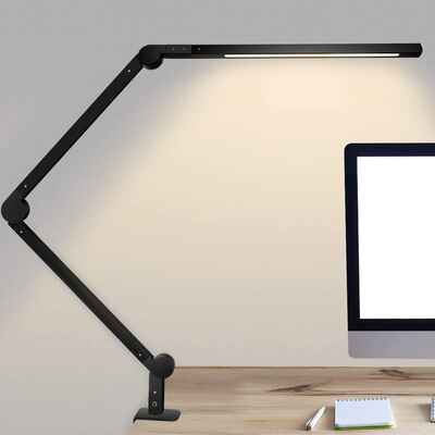 #6. Niulight 9W Eye-Caring Dimmable Swing Arm Lights LED Desk Lamp w/Clamp for Study