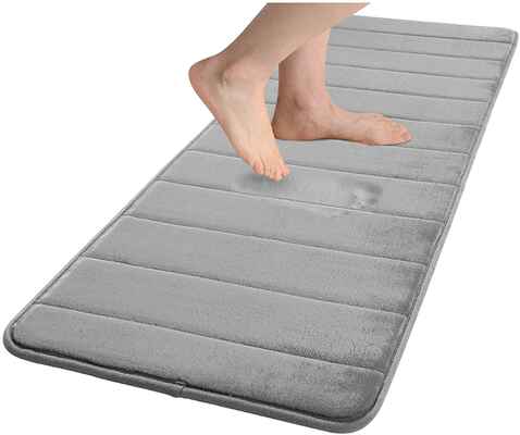 #1. Colorxy 27'' x 70'' Non-Slip Large Soft & Absorbent Memory Foam Bath Mat (Chocolate)