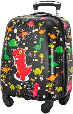 #9. LTTXIN Kid's Black 18'' Hard Shell Carry-On Luggage Boys Travelling Kids Suitcase w/Wheel