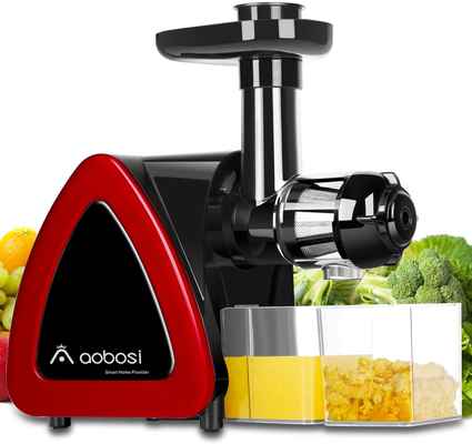 #6. AAOBOSI Quiet Motor Cold Press Reverse Function Juicer Machine Masticating Juicer