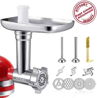 #7. KITOART Durable Meat Grinder Sausage Stuffer KitchenAid Metal Food Grinder Attachments