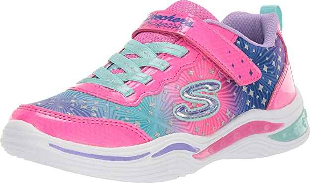 #9. Sketchers Sole Padded Collar & Lightweight Kid's Painted Daisy Sneaker (Pink/Multi)