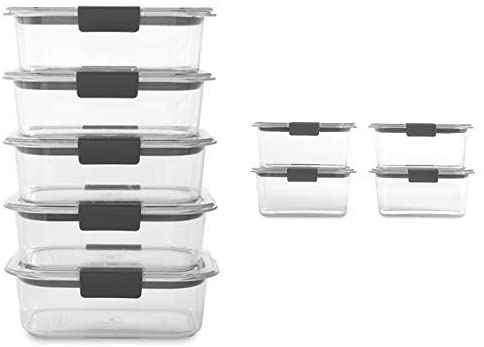 #1. Rubbermaid 9 Bases Brilliance 3.2 & 4.7 Cup Clear 18 Pcs Food Storage Container Set