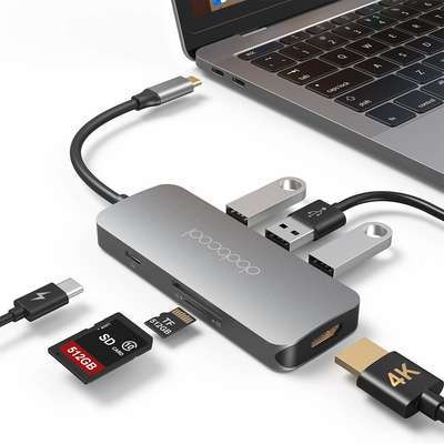 #10. Dodocool 7-in-1 Dongle USB C PD Charging USB C Hub HDMI for All USB C Devices