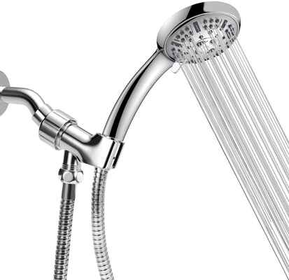 #4. WASSA High-Pressure 9-Spray Settings High-Pressure Handheld Showerhead w/60'' Hose