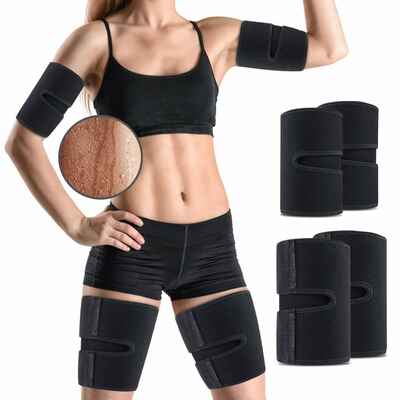 #6. OUTERDO 4 Pcs Wrap Adjustable Arm & Thigh Trimmers for Men & Women