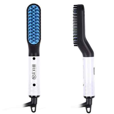 #6. YIBI USA Designed Quick Heated Brush Universal Voltage Beard Straightener for Men