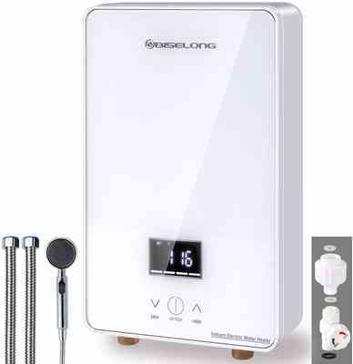 #9. BISELONG 1.8GPM 6.5Kw Compact Size Point-of-Use Digital Display Electric Tankless Water Heater