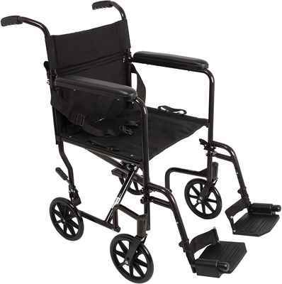 #9. ProBasics 19’’ Black Comfortable Folding Aluminum Transport Lightweight Wheelchair