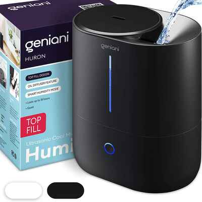 #2. GENIANI 4L Black Easy to Clean Smart Large Room Ultrasonic Humidifier for Home