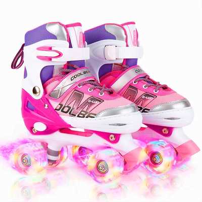 #7. Otw-Cool All-8-Wheels Adjustable Safe & Fun Illuminating Roller Skates for Girls & Women