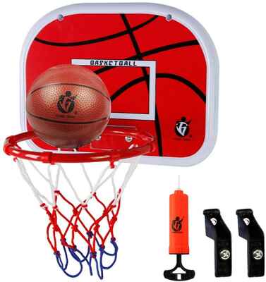 #9. Dreamon Wall-Mounted Kids Basketball Hoop & Backboard Set w/Net Ball & Pump Sport Toy