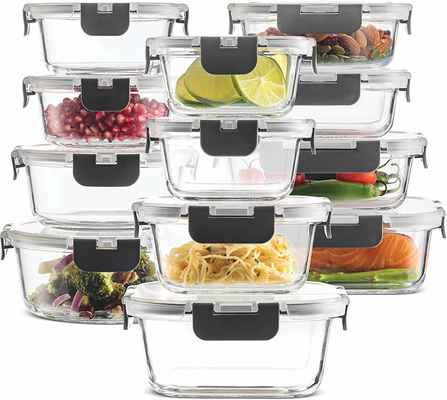 #4. FineDine 24-Pcs Newly Innovated BPA-Free Leak-Proof Oven Safe Glass Food Storage Containers