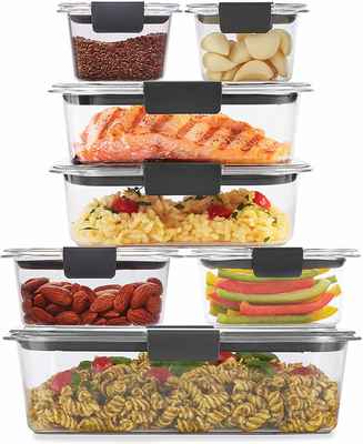 #7. Rubbermaid 14-Pcs 2108377 Brilliance BPA-Free Leak-Proof Clear Food Storage Container