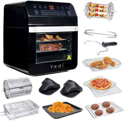 #5. GoWISE 12.7Qt 15-in-1 1600W 3-Piece Air Fryer Oven w/Dehydrator & Rotisserie