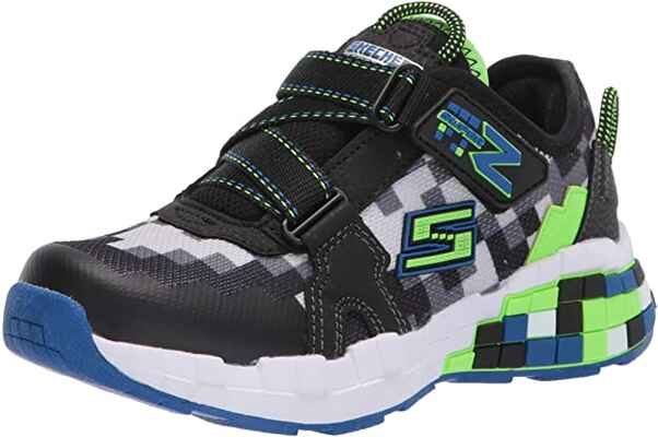 #7. Sketchers Super-Z Synthetic Sole Memory Foam Kids Mega-Craft Cubotrons Sneaker