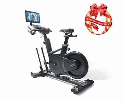 3. Flywheel Home Built-in Tablet Sleek Handlebar Settings Exercise Bike (2-free month's subscription)