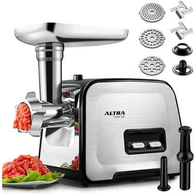 #4. ALTRA 2 Blades 2000W Max Stainless Steel Sausage Stuffer & Electric Meat Grinder