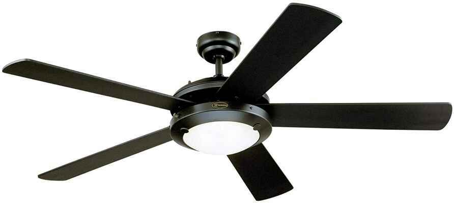 #4. Westinghouse Lighting Indoor 7224200 Comet Ceiling Fan w/Light (Matte Black)