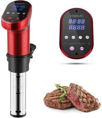 #10. YISSVIC Ultra-Quiet 1000W Immersion Circulator Sous Vide Vacuum Heater w/Digital Timer (Red)