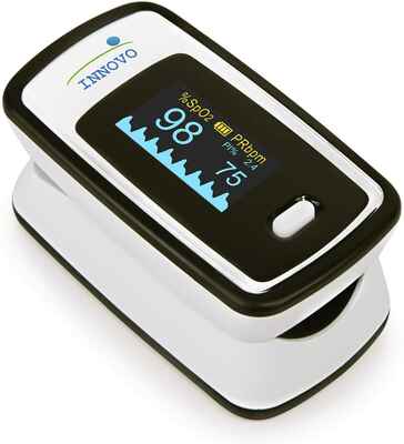 #7. Innovo Off-White w/Black iP900AP Deluxe Fingertip Pulse Oximeter w/Plethysmography