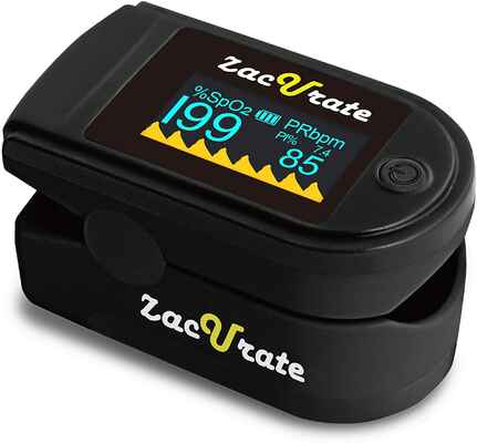 #5. Zacurate 500C Pro Series Deluxe Fingertip Pulse Oximeter w/Silicon Cover (Coal Black)