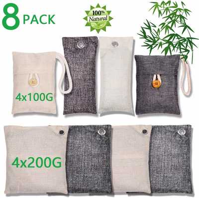 #5. WayWay 8-Pcs Bamboo Charcoal Air Purifying Bag 200g 100g for Car Air Purification