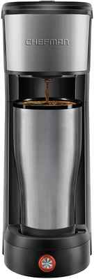 #10. Chefman 14 Oz Stainless Steel K-Cup Pods Grounds & Loose-Leaf Tea Single Serve Coffee Maker