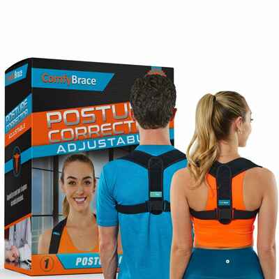 #1. Comfy Brace Relief-Breathable Fully-Adjustable Posture Corrector for Men & Women