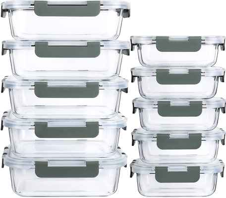 #6. M MCIRCO Airtight Microwave Oven Locking Lid Glass Meal Storage Container & Dishwasher Safe