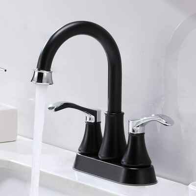 #6. VALISY Lead-Free 2-Handle Brushed Nickel Stainless Steel Modern Commercial Bathroom Sink Faucet