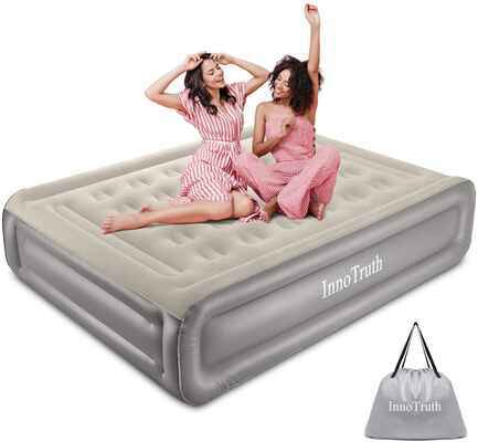 #5. InnoTruth 300lbs On-Board Storage Durable XXL Flocked & PVC Twin Air Mattress