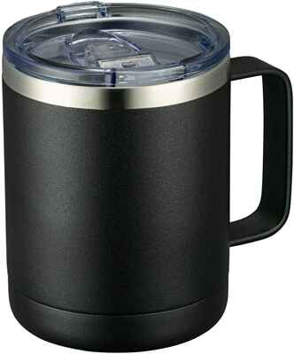 #9. MEWAY Black Set of 1 Double Wall Vacuum Insulation 12 Oz Coffee Mug w/Handle