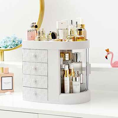 #5. DLY Modern Jewelry & Skin Care Vanity & Countertop Makeup Organizer Cosmetic Organizer