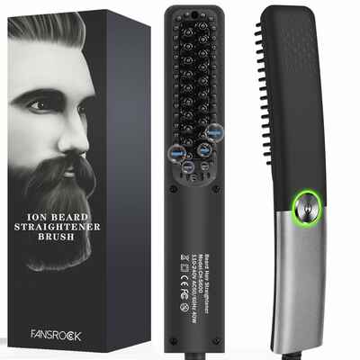 #4. Fansrock Portable Anti-Scald Heated Hair Ionic Beard Straightening Comb for Men & Women