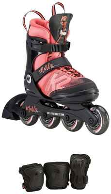 #2. K2 Skate Black/Coral Youth 11-2 Wheels Marlee Pro Cuff Pack Urban Inline Skates