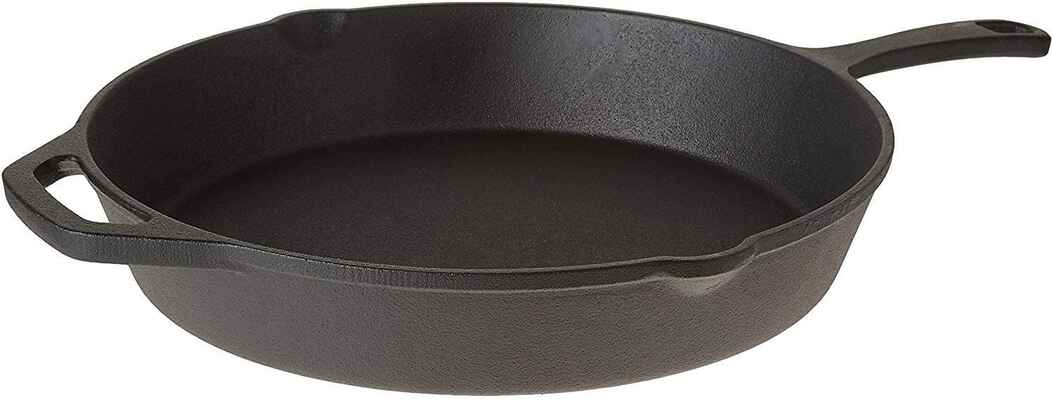 #9. Mr. Kitchen 12'' Black Searing & Baking Pre-Seasoned Cast Skillet Fry Pan Indoor & Outdoor Cooking