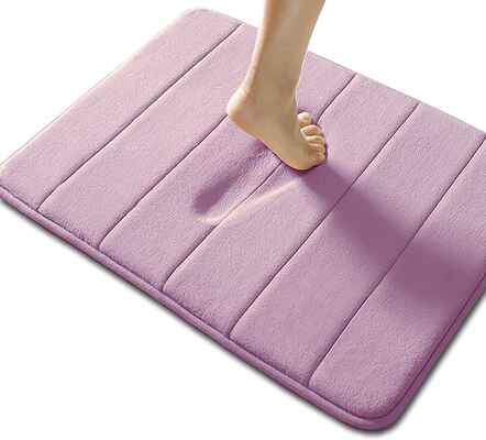 #7. Non-Brand Non-Slip Rapid Water Absorption Memory Foam Bath Mat (Lavender)