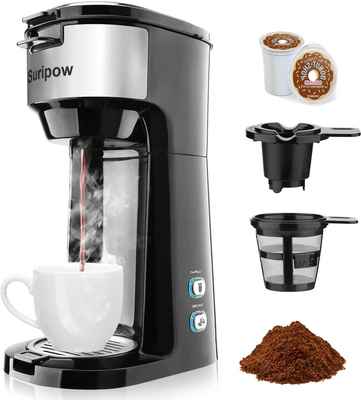 #8. Suripow Fast Brewing Strength Control & Self-Cleaning Function Small Coffee Machine Single Serve