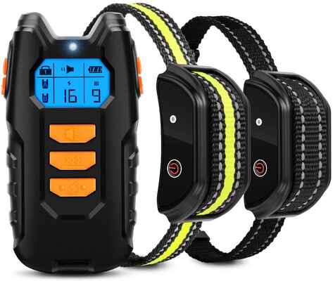 #5. FLITTOR Waterproof 2 Receiver Shock Dog Training Collar w/Remote & Beep Vibration