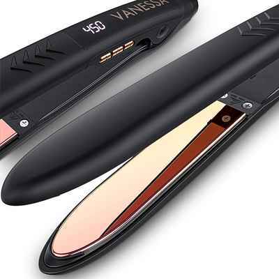 #5. VANESSA Dual Voltage Durable & Handy Titanium Flat Iron Hair Straightener & Curler