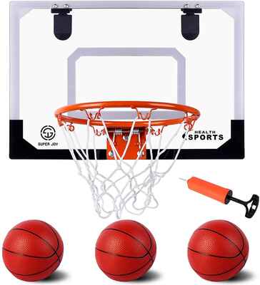 #7. AOKESI Pro Indoor Basketball Hoop for Door & Wall w/Complete Accessories for Boys