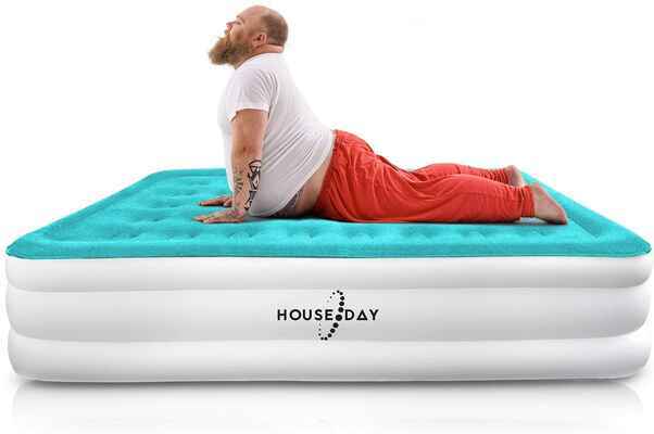 #10. HOUSE DAY Raised Queen Size Inflatable Air Mattress for Home & Travel