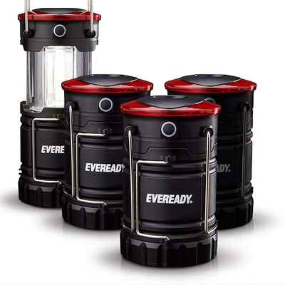 #3. Eveready 4 Pack IPX4 Water-Resistant 360 LED Super Bright LED Camping Lantern (Black)