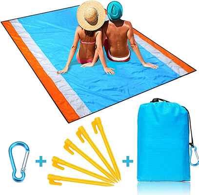 #8. Naohiro Lightweight Quick Drying Extra-Large Sand-Free Beach Blanket for Travel, Camping & Hiking