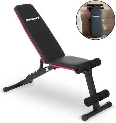 #4. Komsurf Foldable Adjustable Weight Full Body Workout Strength Training Weight Bench Press